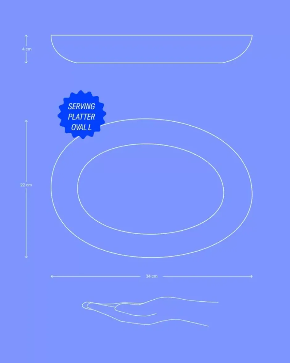 Areia Servierplatte Oval L Grau^Motel a Miio Discount