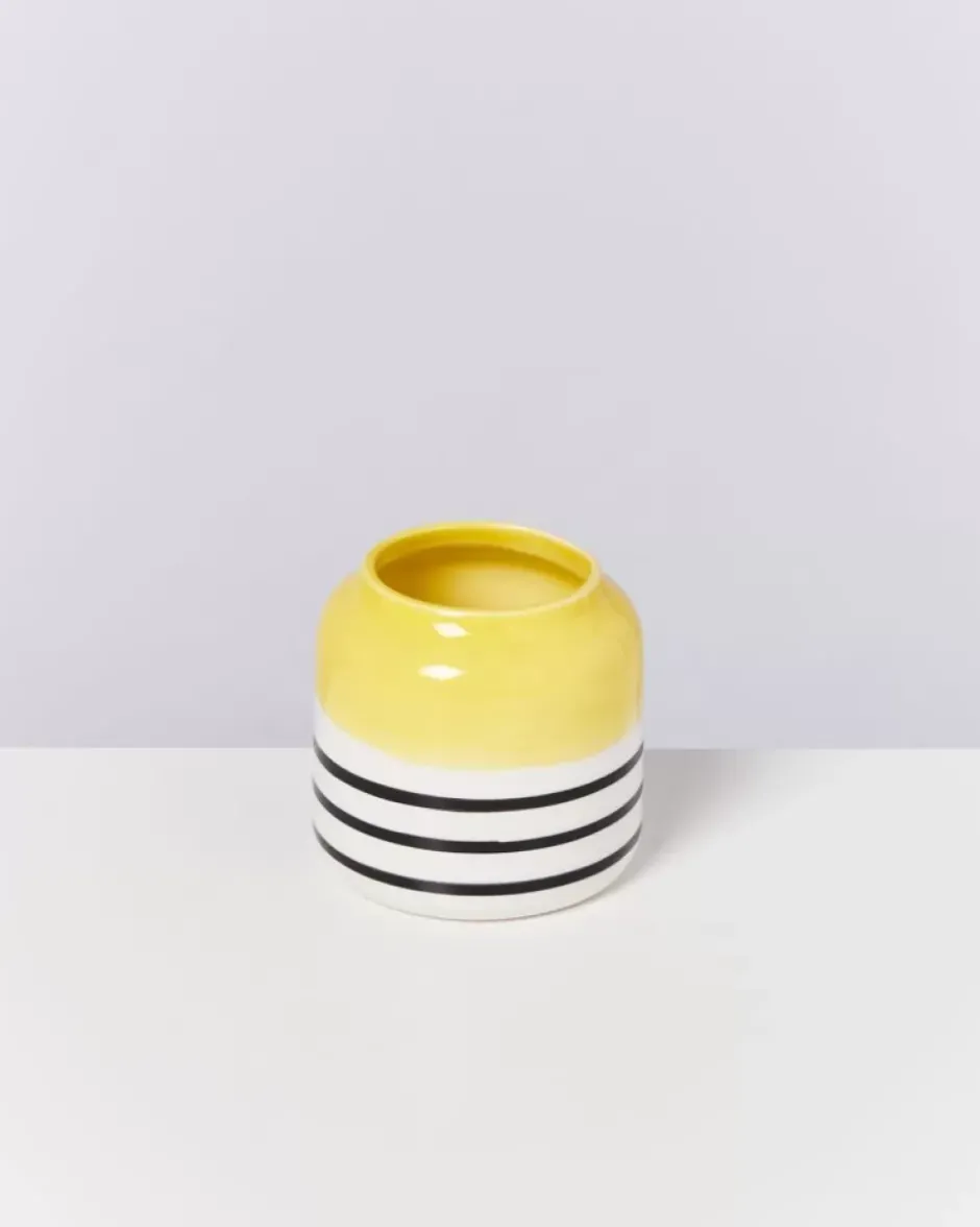 Bebe Vase Gelb Schwarz Gestreift^Motel a Miio New