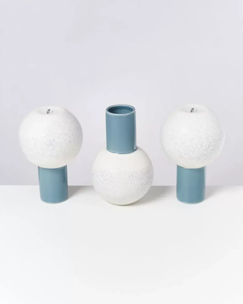 Bola Vase M Graublau Gesprenkelt^Motel a Miio New