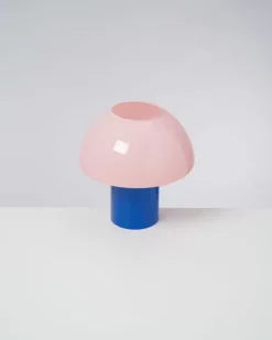 Cogumelo Glaslampe Rosa Blau^Motel a Miio Online
