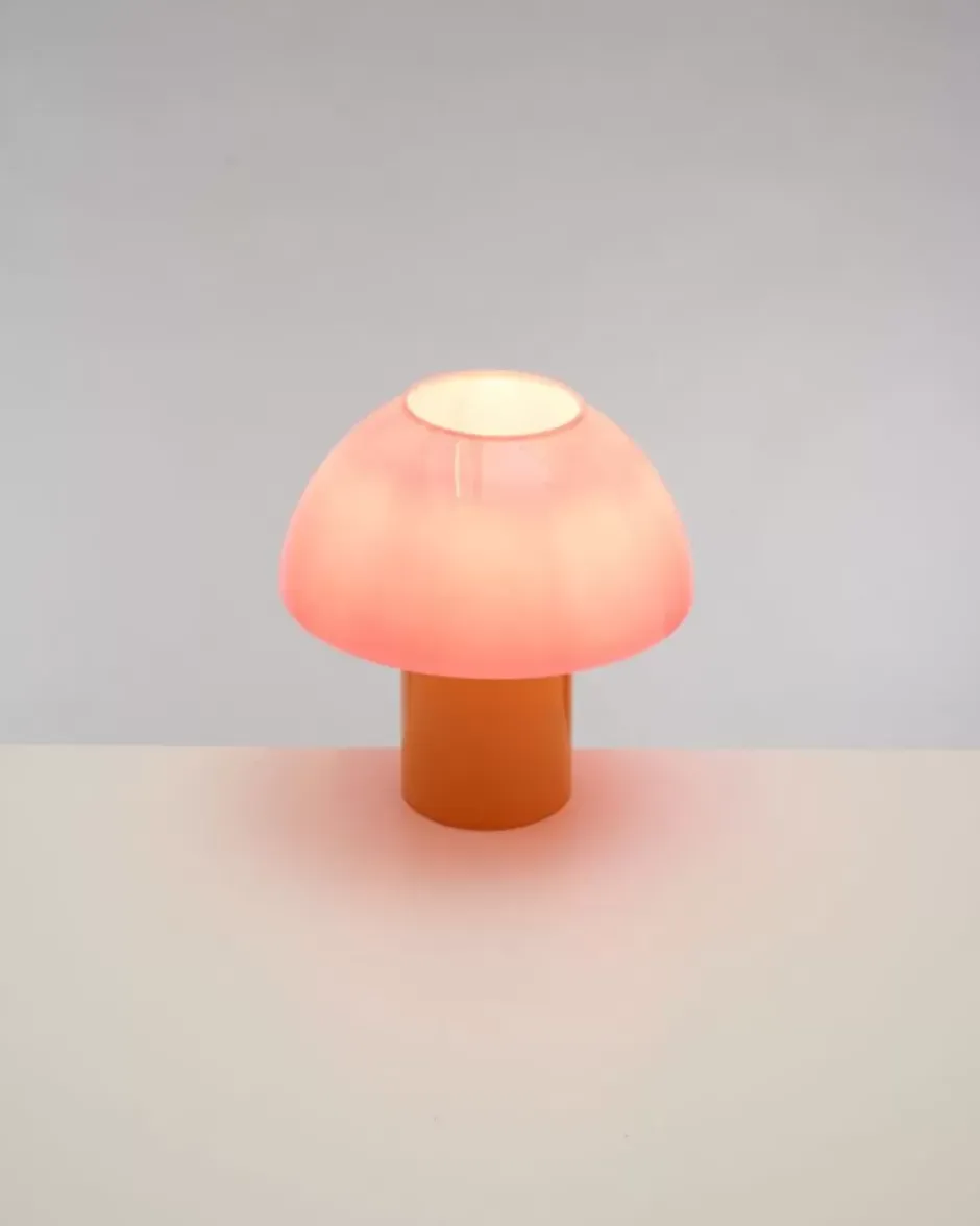 Cogumelo Glaslampe Rosa Gelb^Motel a Miio Outlet