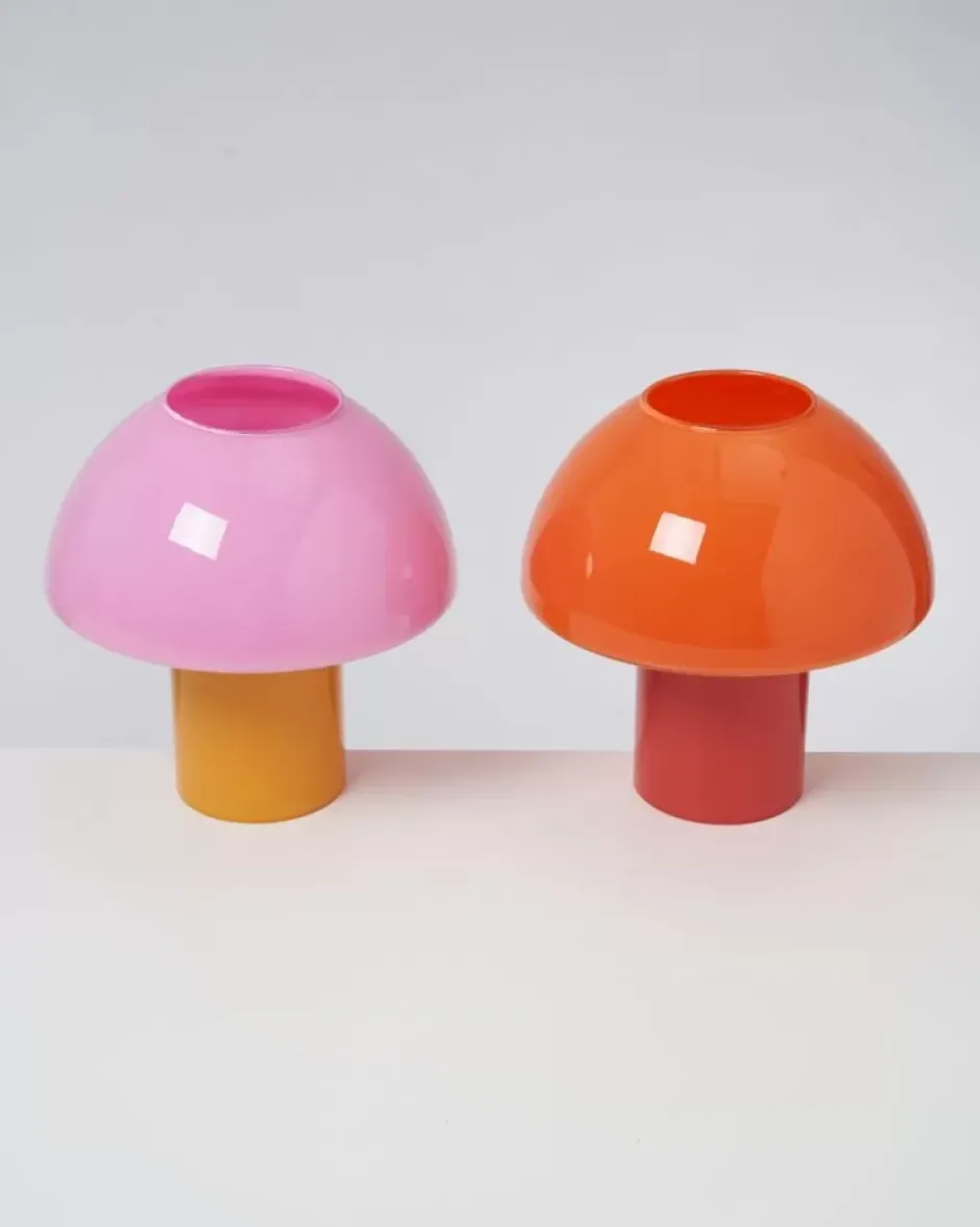 Cogumelo Glaslampe Rosa Gelb^Motel a Miio Outlet