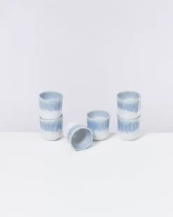 Copa Alto 6Er Set Becher Klein Blau Weis^Motel a Miio New