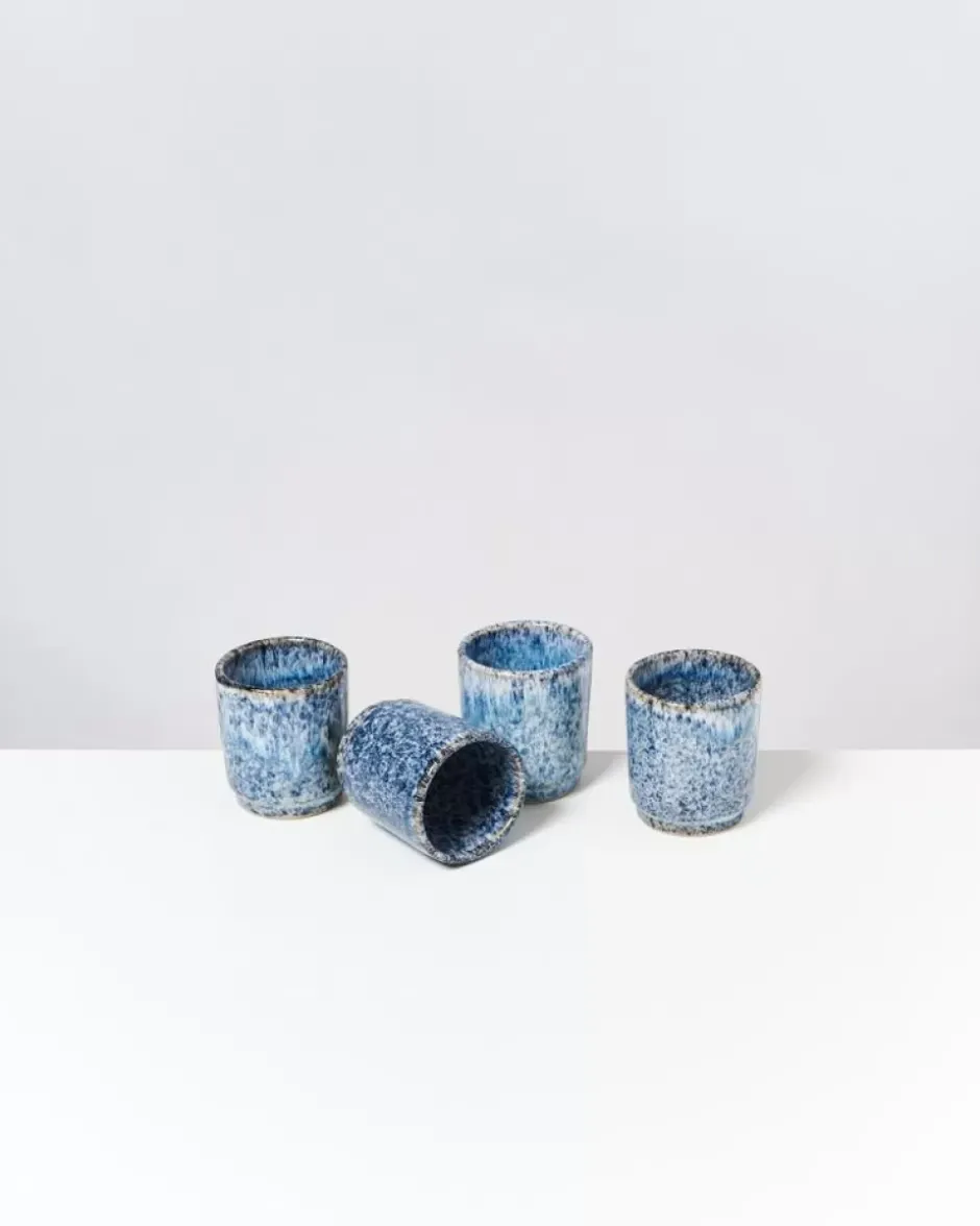 Cordoama 4Er Set Becher Klein Blau Gesprenkelt^Motel a Miio New