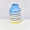Nuno Vase L Schwarz-Weis Gestreift Mit Blau^Motel a Miio Best