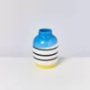 Nuno Vase M Schwarz-Weis Gestreift Mit Blau^Motel a Miio