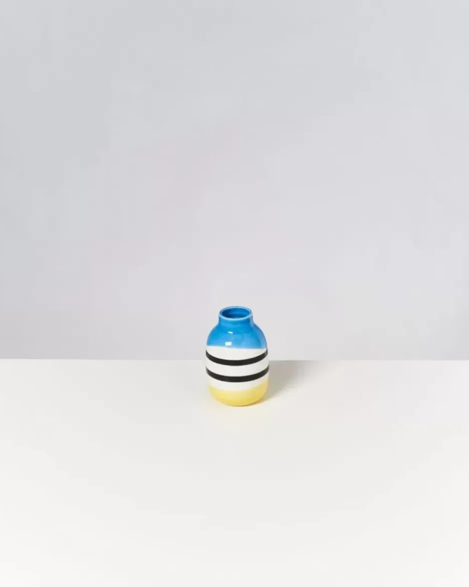 Nuno Vase S Schwarz-Weis Gestreift Mit Blau^Motel a Miio New