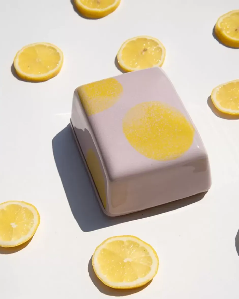 Seia Butterdose Rosa Gelb Gepunktet^Motel a Miio Sale